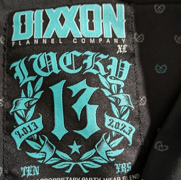 Dixxon Flannel Co shirt Lucky13 Mens L/XL short sleeve black button up-NWOT - Picture 10 of 12